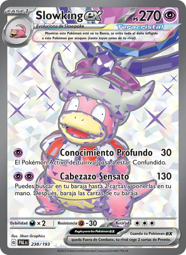 Carta Slowking ex de la expansión Evoluciones en Paldea, número 238/193