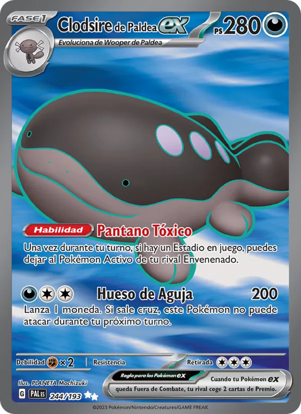 Carta Clodsire de Paldea ex de la expansión Evoluciones en Paldea, número 244/193