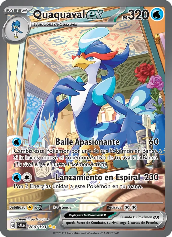 Carta Quaquaval ex de la expansión Evoluciones en Paldea, número 260/193