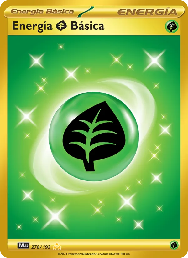 Carta Energía Grass Básica de la expansión Evoluciones en Paldea, número 278/193