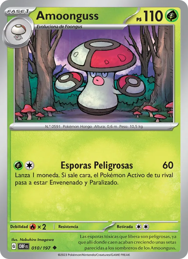 Carta Amoonguss de la expansión Llamas Obsidianas, número 010/197