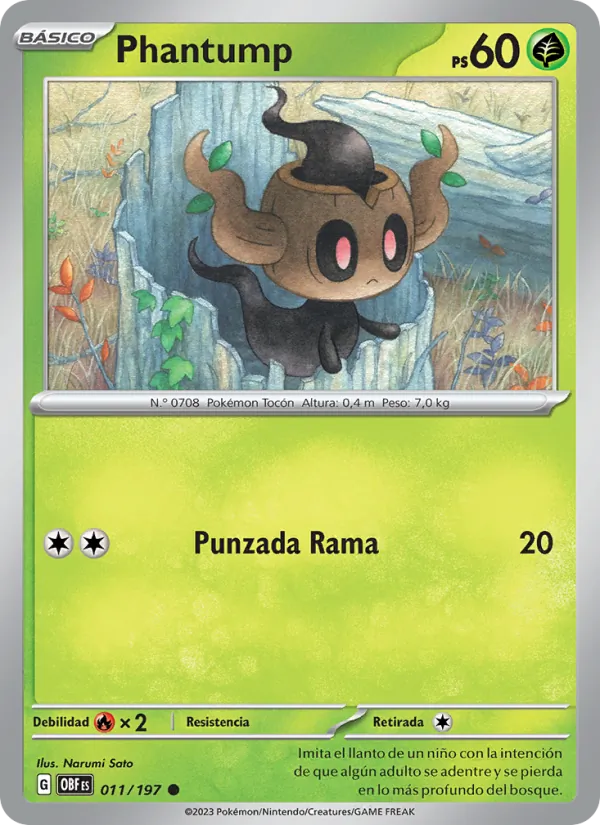 Carta Phantump de la expansión Llamas Obsidianas, número 011/197