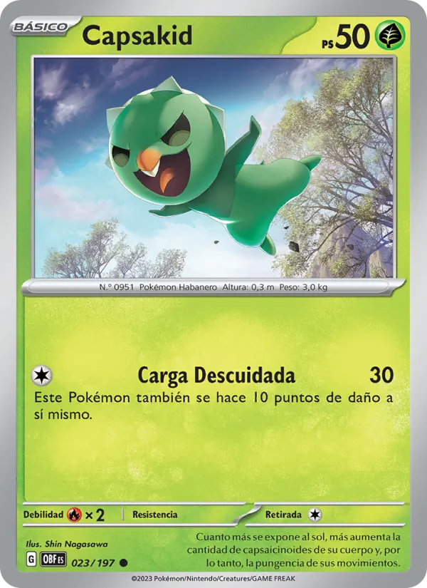 Carta Capsakid de la expansión Llamas Obsidianas, número 023/197
