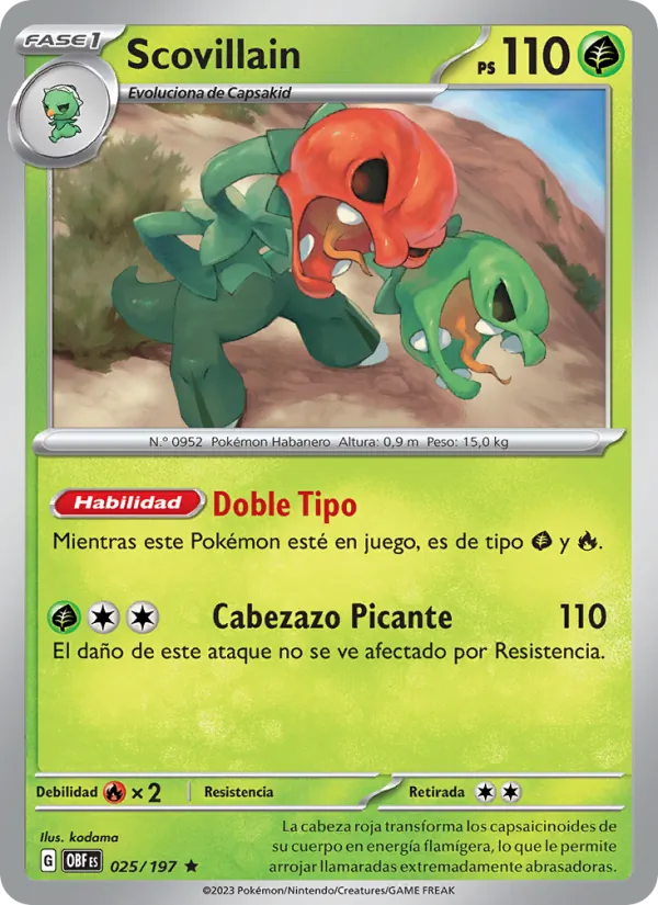 Carta Scovillain de la expansión Llamas Obsidianas, número 025/197