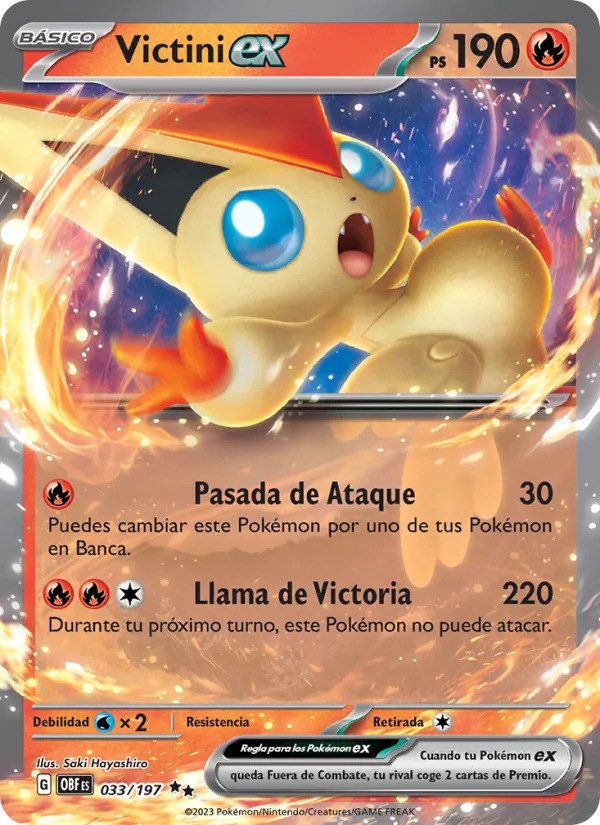 Carta Victini ex de la expansión Llamas Obsidianas, número 033/197