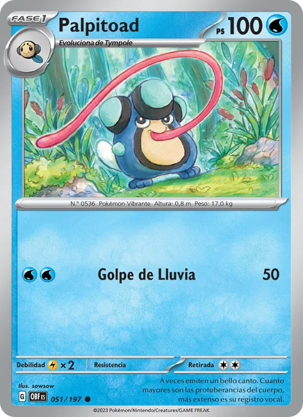 Carta Palpitoad de la expansión Llamas Obsidianas, número 051/197