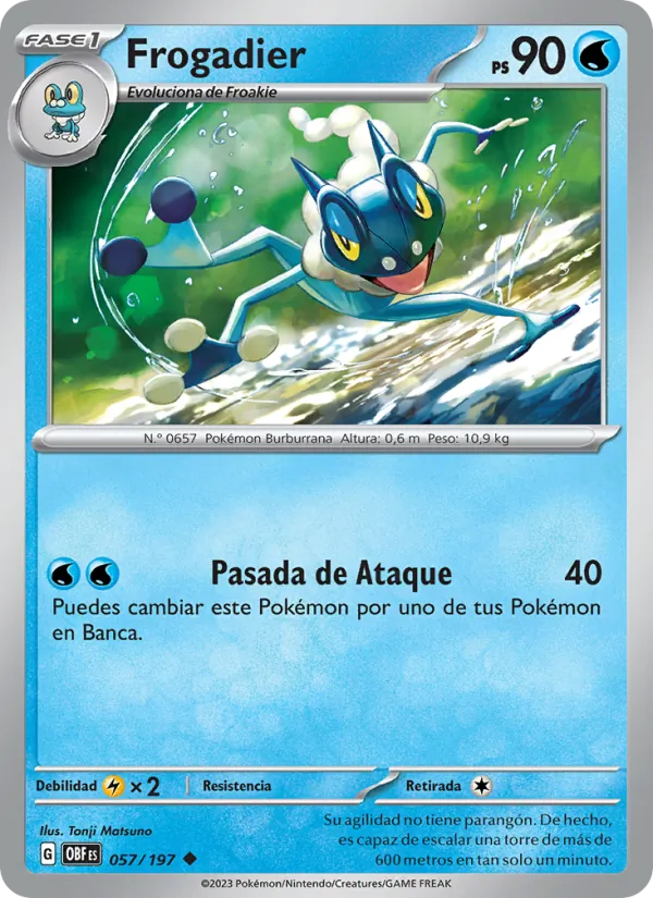 Carta Frogadier de la expansión Llamas Obsidianas, número 057/197