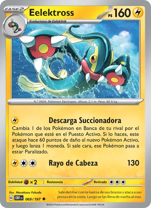 Carta Eelektross de la expansión Llamas Obsidianas, número 069/197
