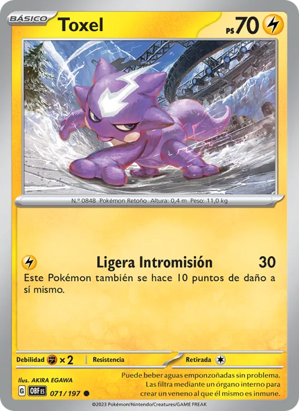 Carta Toxel de la expansión Llamas Obsidianas, número 071/197