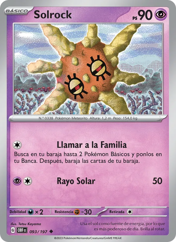 Carta Solrock de la expansión Llamas Obsidianas, número 093/197