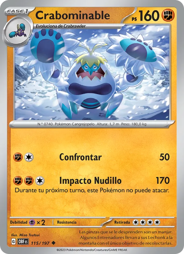 Carta Crabominable de la expansión Llamas Obsidianas, número 115/197