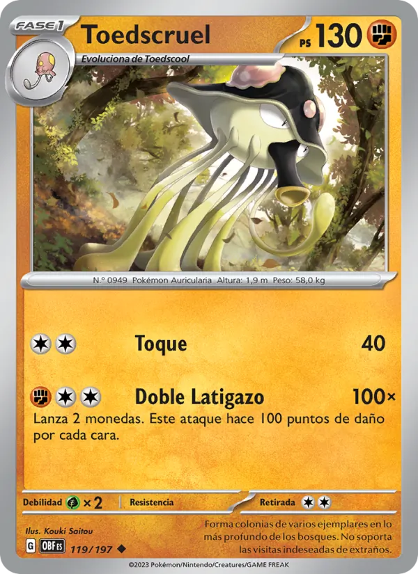 Carta Toedscruel de la expansión Llamas Obsidianas, número 119/197