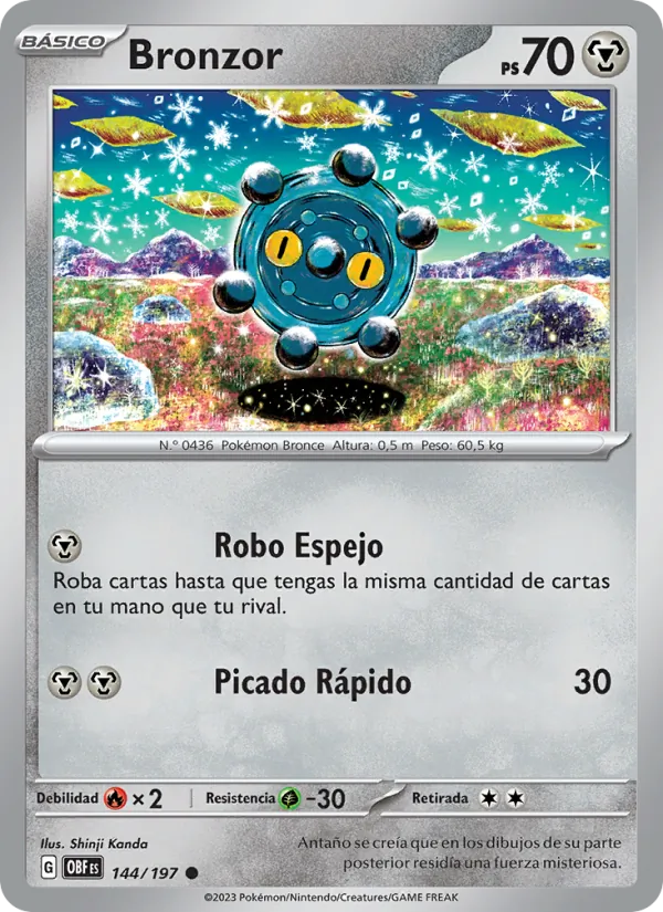 Carta Bronzor de la expansión Llamas Obsidianas, número 144/197