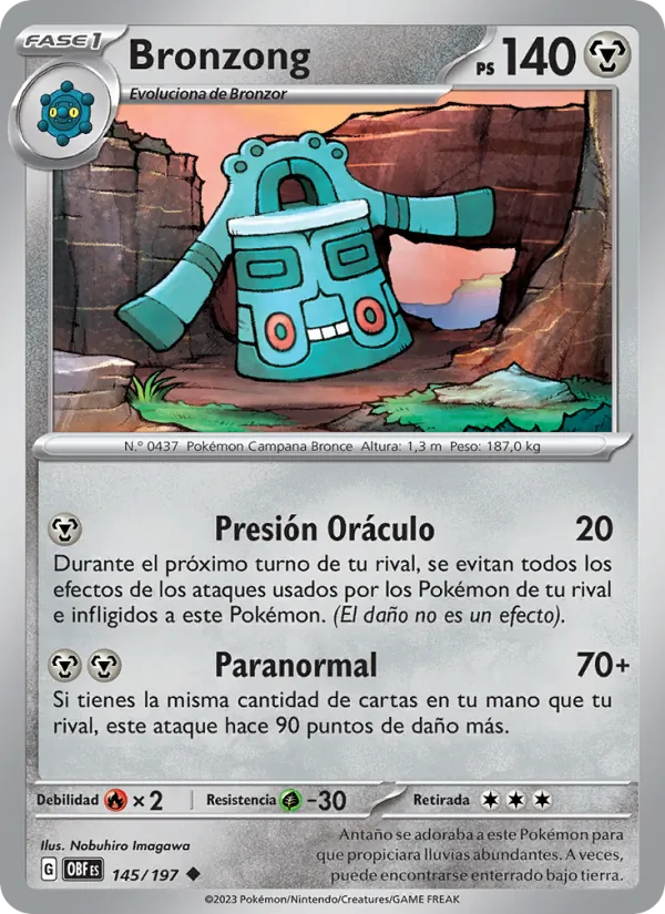 Carta Bronzong de la expansión Llamas Obsidianas, número 145/197