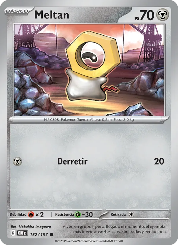 Carta Meltan de la expansión Llamas Obsidianas, número 152/197