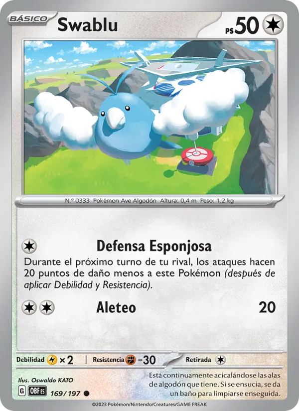 Carta Swablu de la expansión Llamas Obsidianas, número 169/197