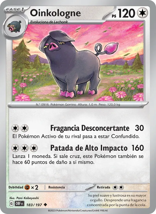 Carta Oinkologne de la expansión Llamas Obsidianas, número 183/197