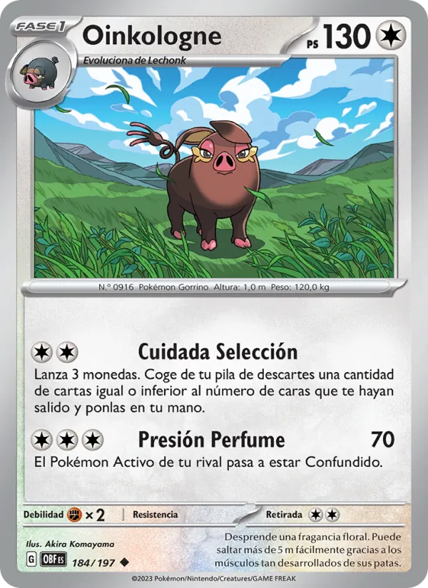 Carta Oinkologne de la expansión Llamas Obsidianas, número 184/197
