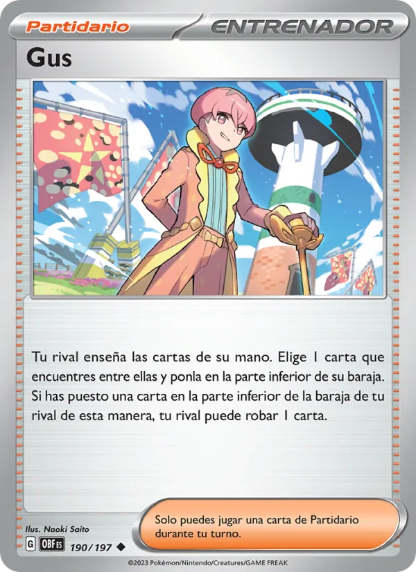 Carta Gus de la expansión Llamas Obsidianas, número 190/197