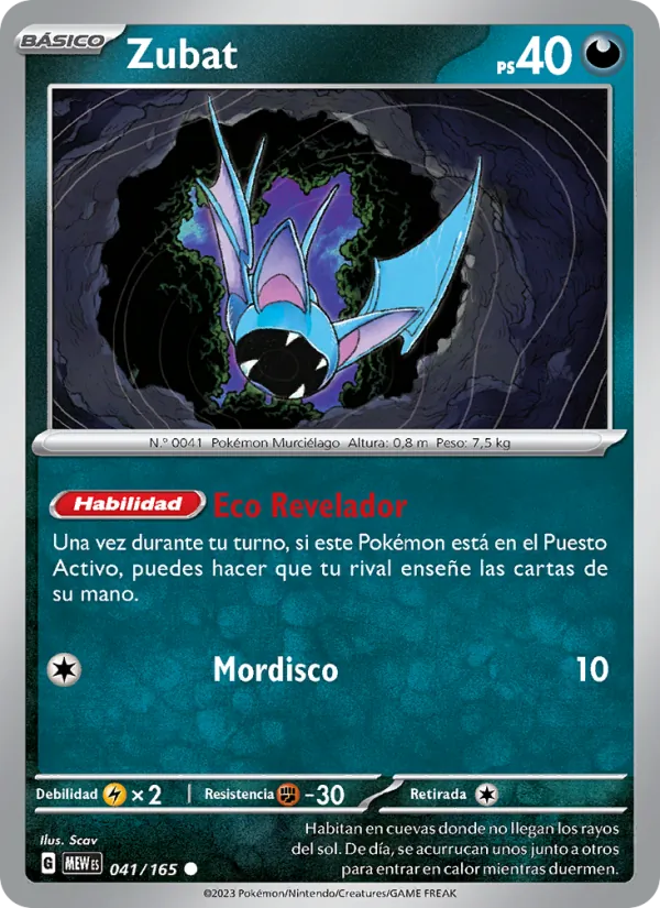 Carta Zubat de la expansión 151, número 041/165