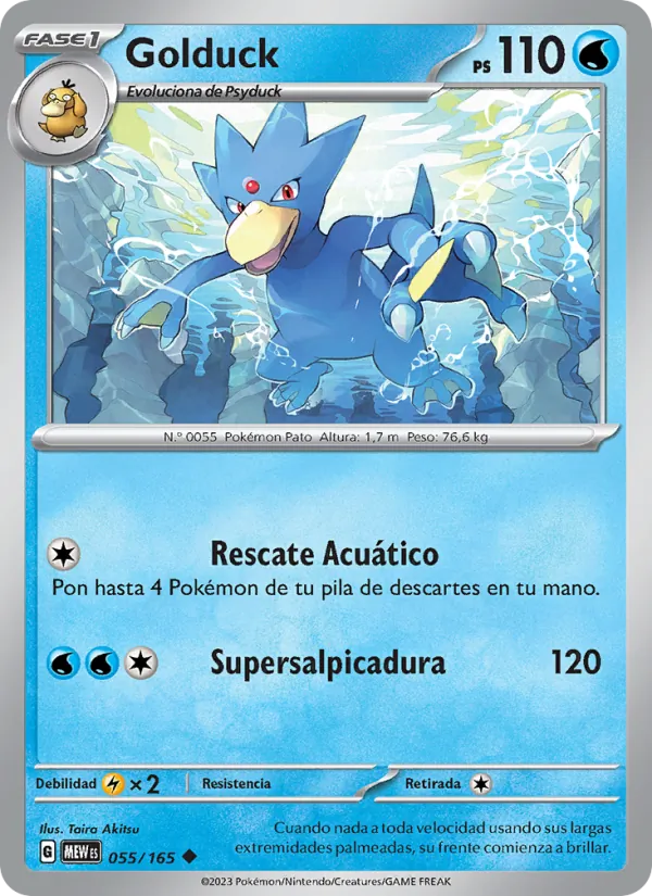Carta Golduck de la expansión 151, número 055/165