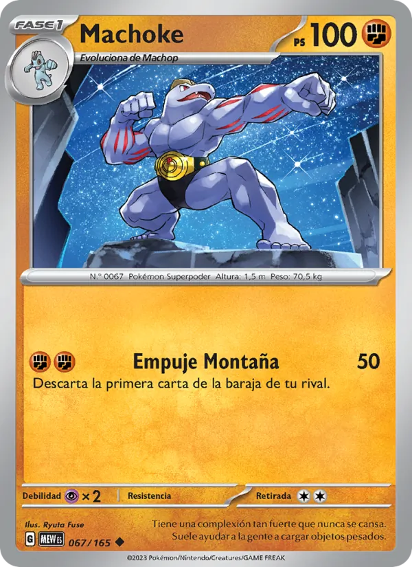 Carta Machoke de la expansión 151, número 067/165