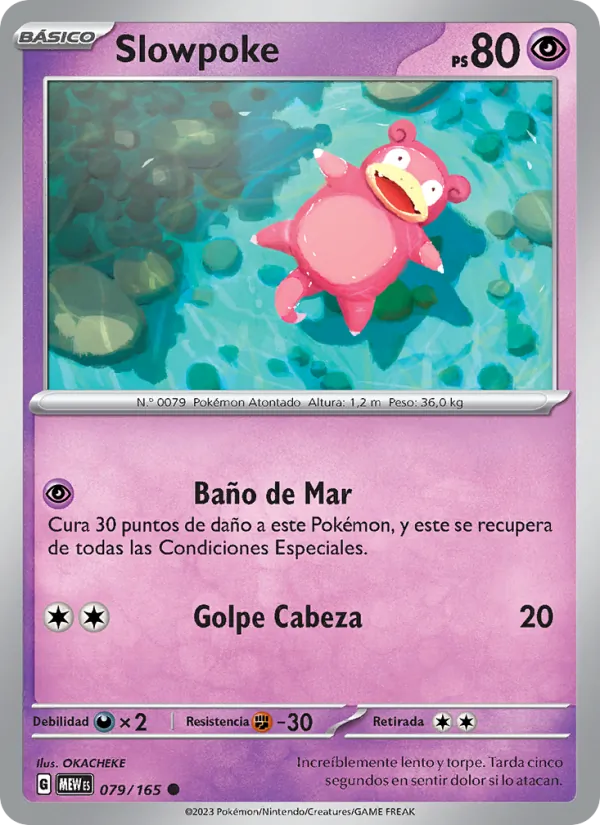 Carta Slowpoke de la expansión 151, número 079/165
