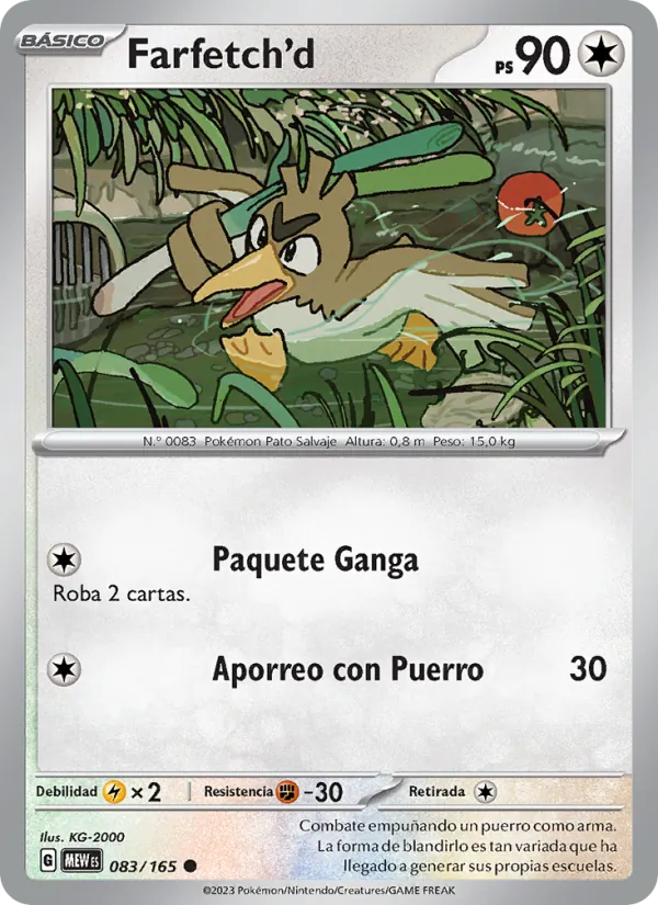 Carta Farfetch'd de la expansión 151, número 083/165