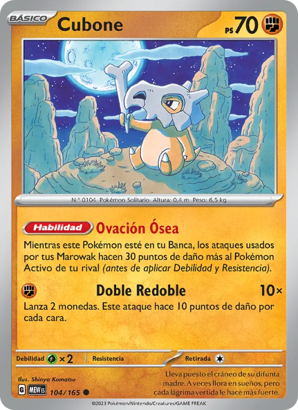 Carta Cubone de la expansión 151, número 104/165
