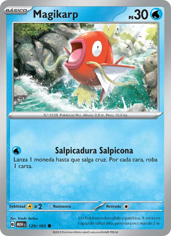 Carta Magikarp de la expansión 151, número 129/165