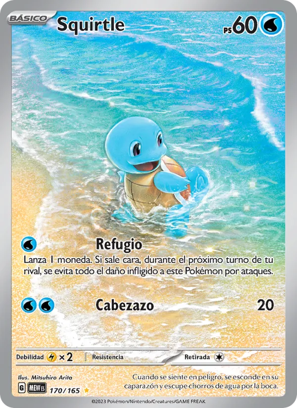 Carta Squirtle de la expansión 151, número 170/165