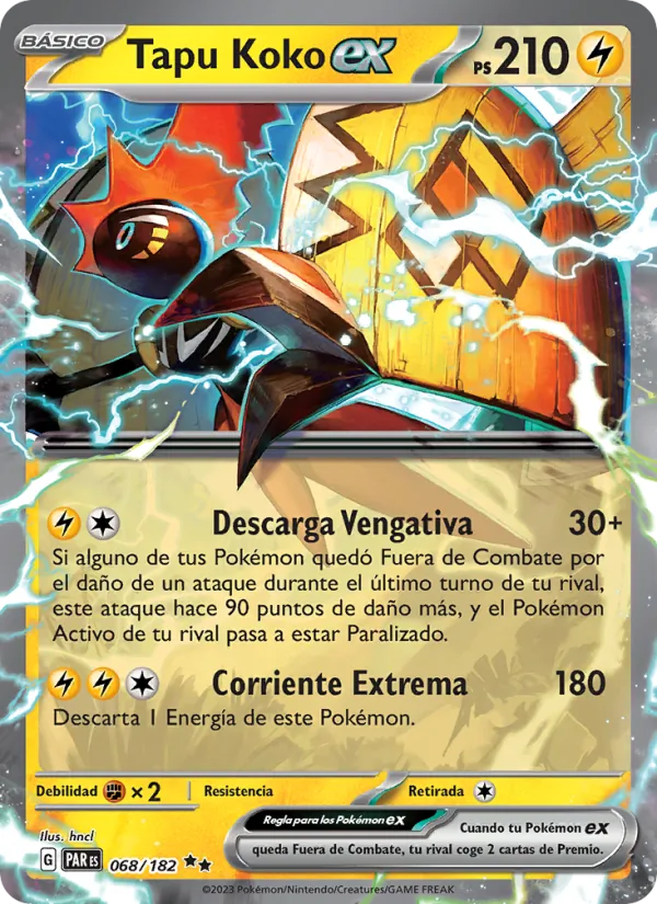 Carta Tapu Koko ex de la expansión Brecha Paradójica, número 068/182