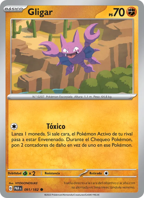Carta Gligar de la expansión Brecha Paradójica, número 091/182