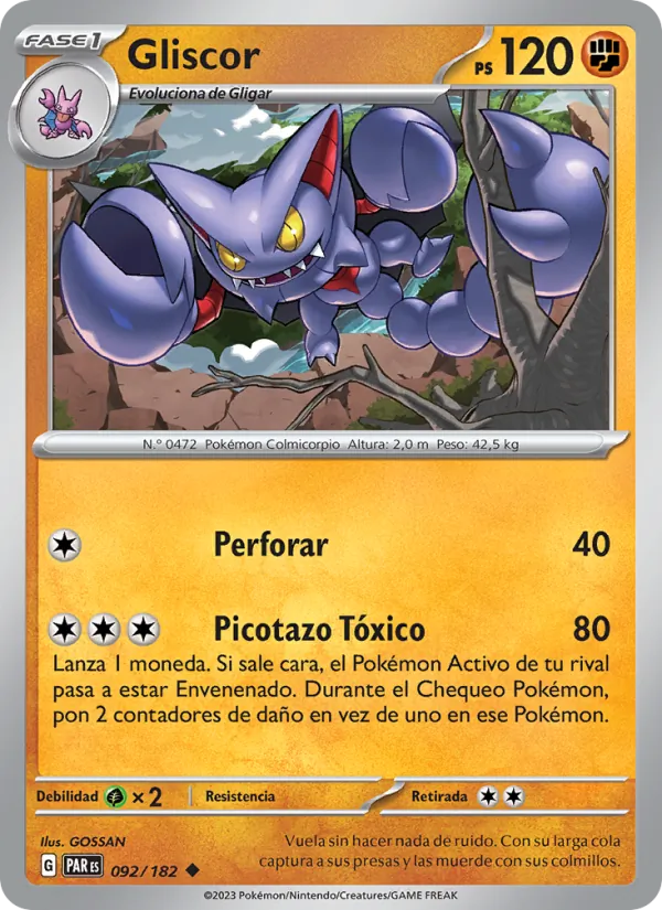 Carta Gliscor de la expansión Brecha Paradójica, número 092/182