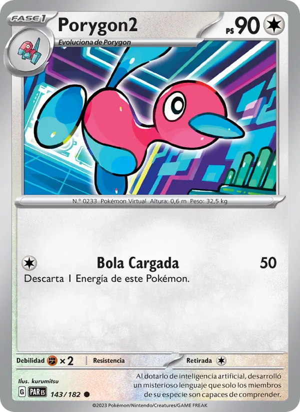Carta Porygon2 de la expansión Brecha Paradójica, número 143/182