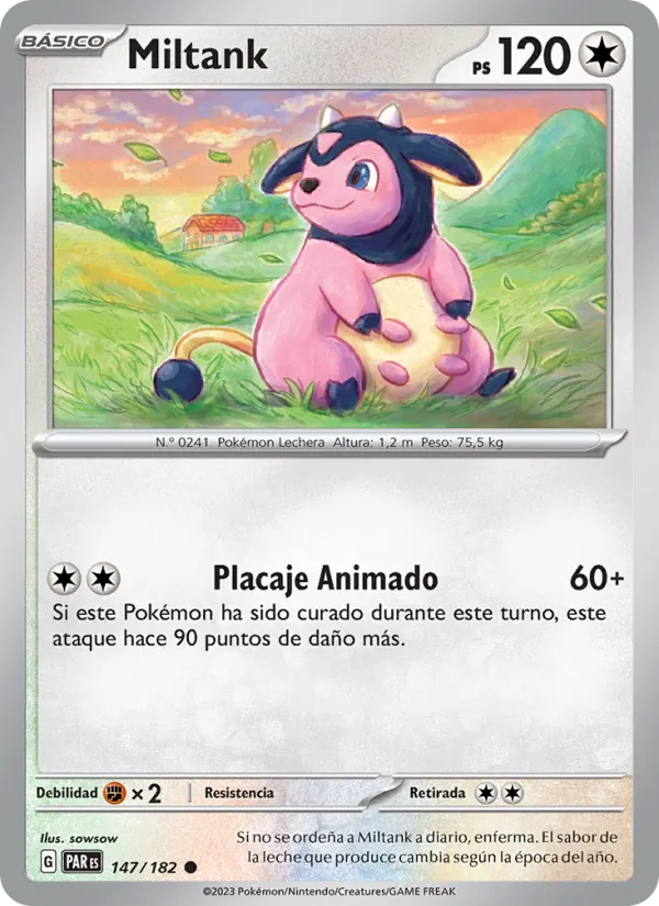 Carta Miltank de la expansión Brecha Paradójica, número 147/182