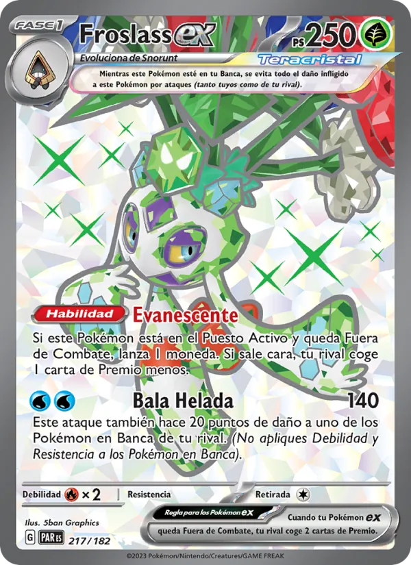 Carta Froslass ex de la expansión Brecha Paradójica, número 217/182