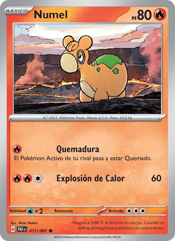 Carta Numel de la expansión Destinos de Paldea, número 011/91