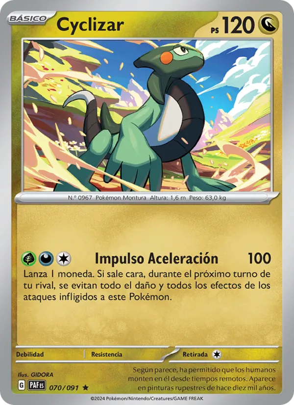 Carta Cyclizar de la expansión Destinos de Paldea, número 070/91