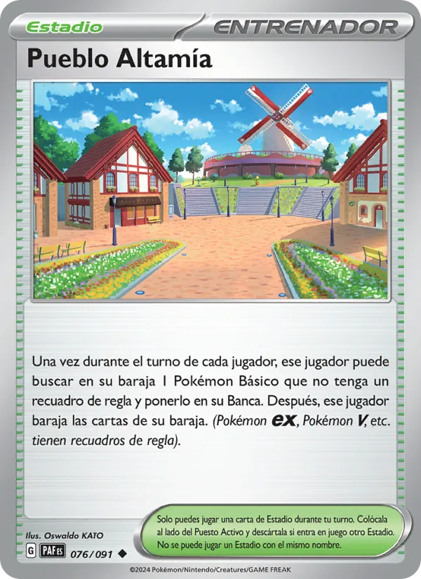 Carta Pueblo Altamía de la expansión Destinos de Paldea, número 076/91