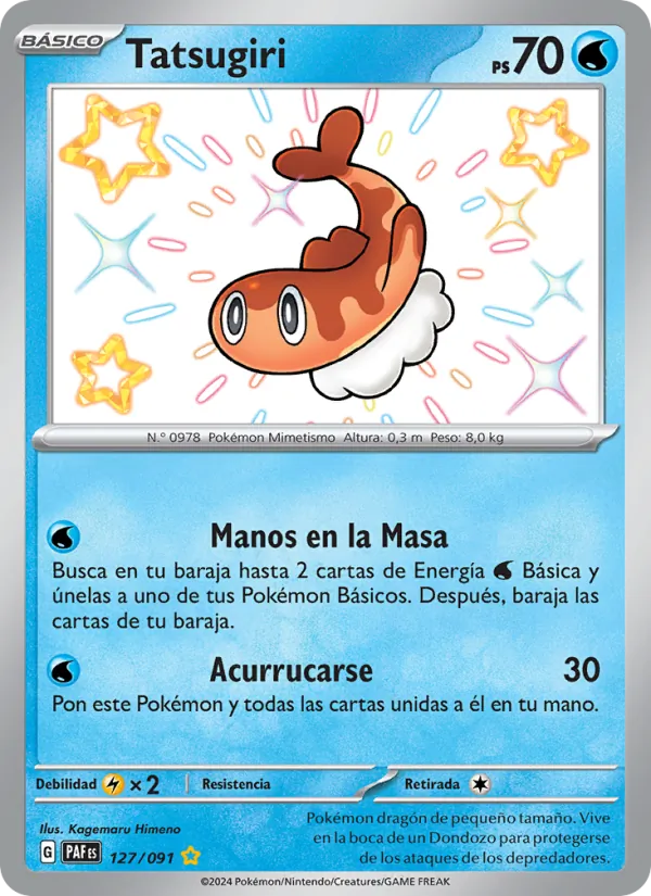 Carta Tatsugiri de la expansión Destinos de Paldea, número 127/91