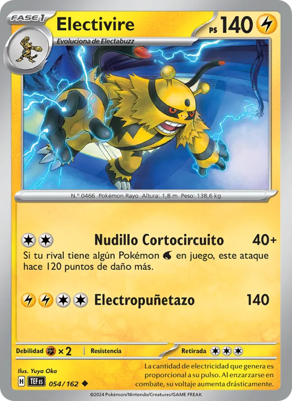 Carta Electivire de la expansión Fuerzas Temporales, número 054/162