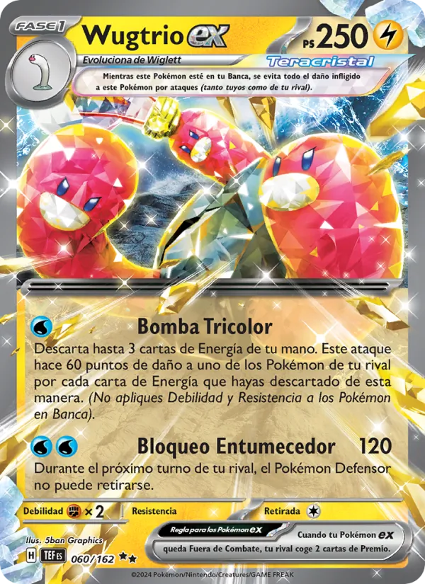 Carta Wugtrio ex de la expansión Fuerzas Temporales, número 060/162
