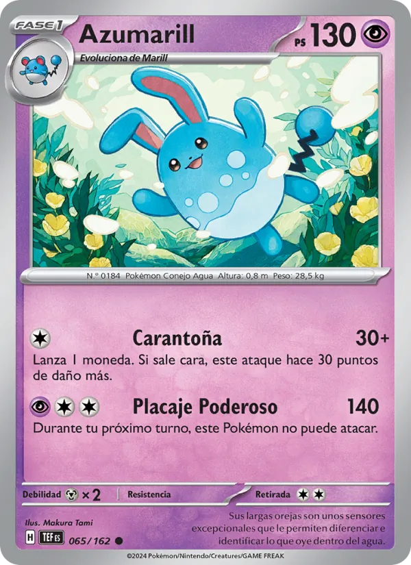 Carta Azumarill de la expansión Fuerzas Temporales, número 065/162