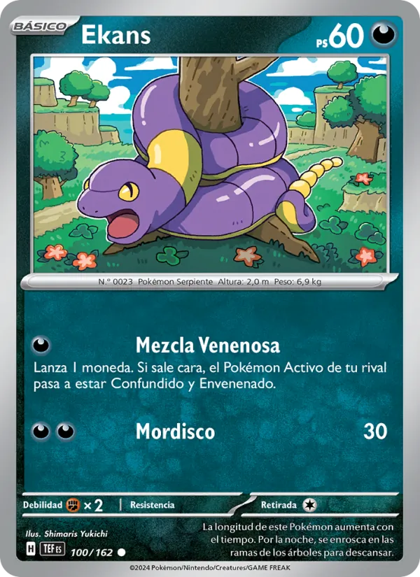 Carta Ekans de la expansión Fuerzas Temporales, número 100/162