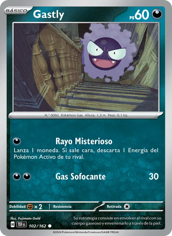 Carta Gastly de la expansión Fuerzas Temporales, número 102/162