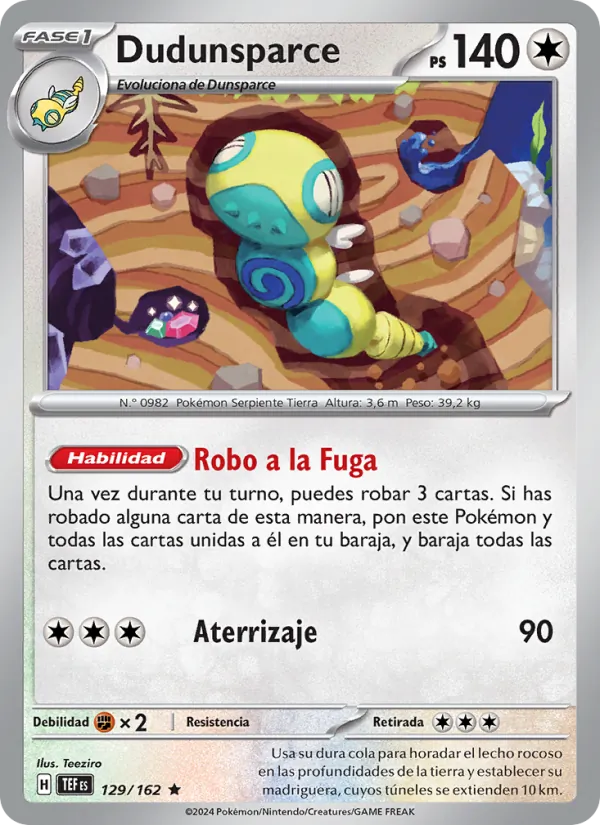 Carta Dudunsparce de la expansión Fuerzas Temporales, número 129/162