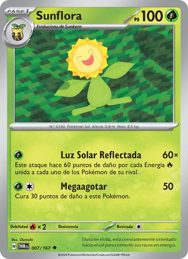 Carta Sunflora de la expansión Mascarada Crepuscular, número 007/167