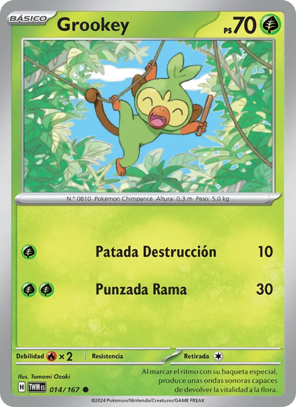 Carta Grookey de la expansión Mascarada Crepuscular, número 014/167