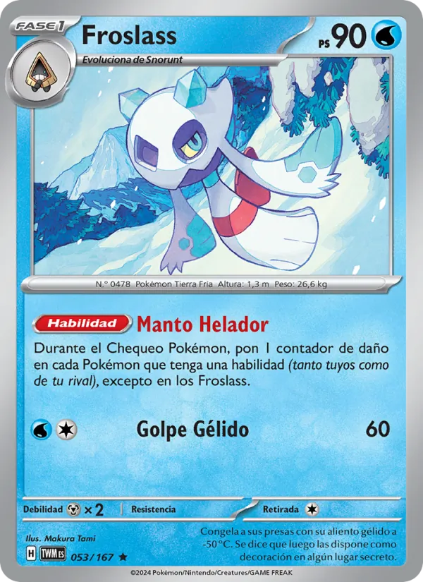 Carta Froslass de la expansión Mascarada Crepuscular, número 053/167